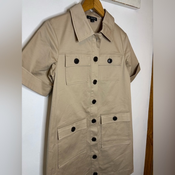 J.Crew GAMINE Cargo Khaki Utility Safari Dress Stretch Twill - Picture 5 of 11